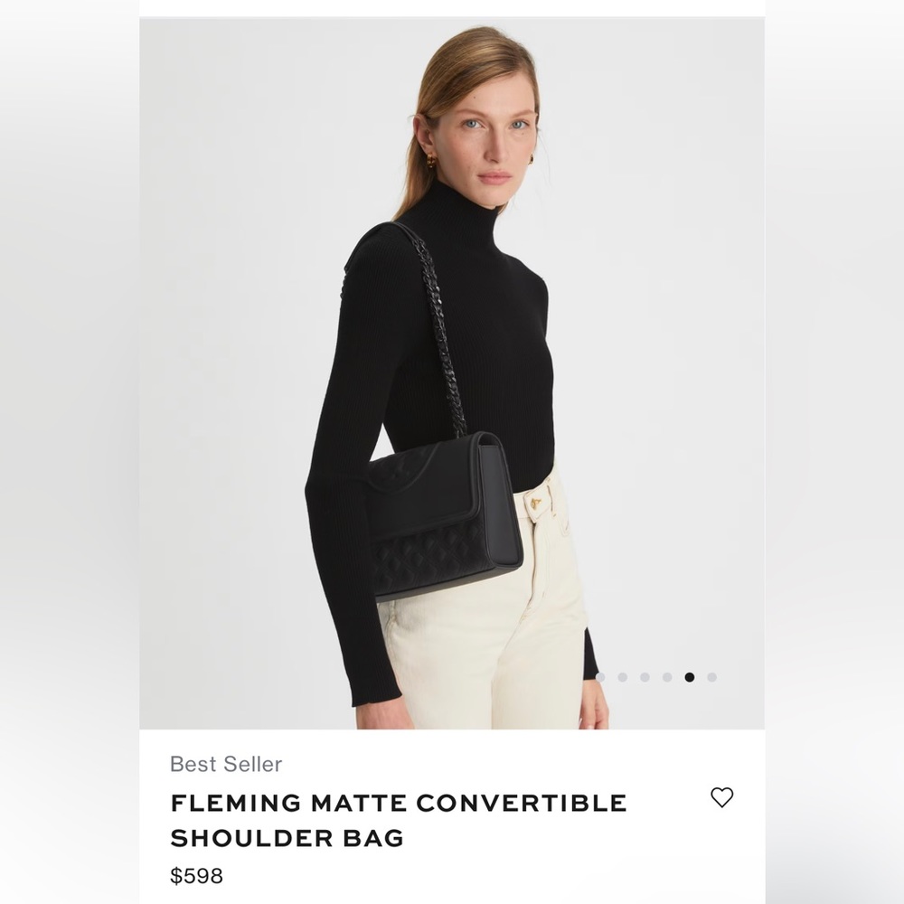 Fleming Matte black convertible shoulder bag